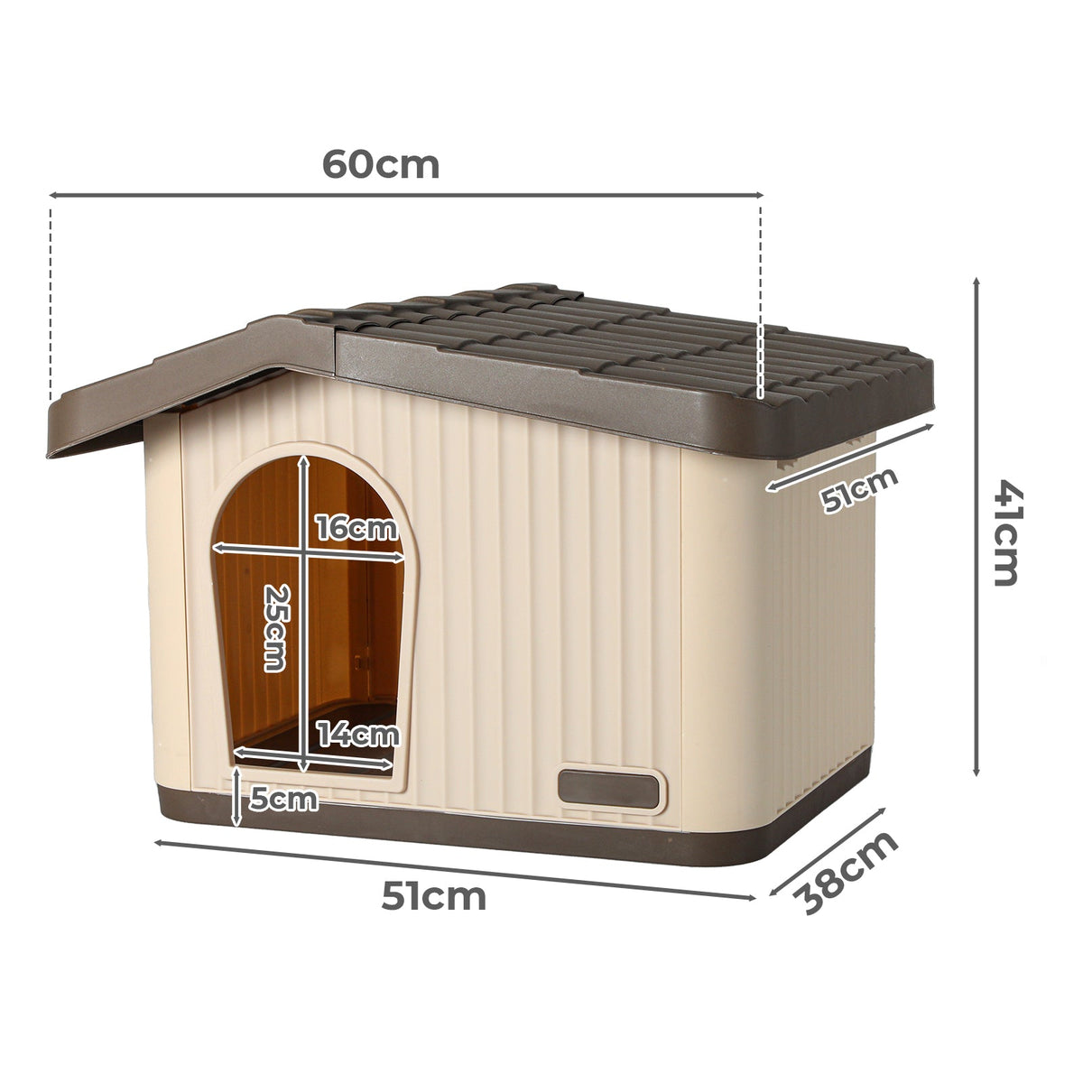 Pawz Plastic Dog Cage for Small Dogs Outdoor Weather-Resistant Kennel with Vent
