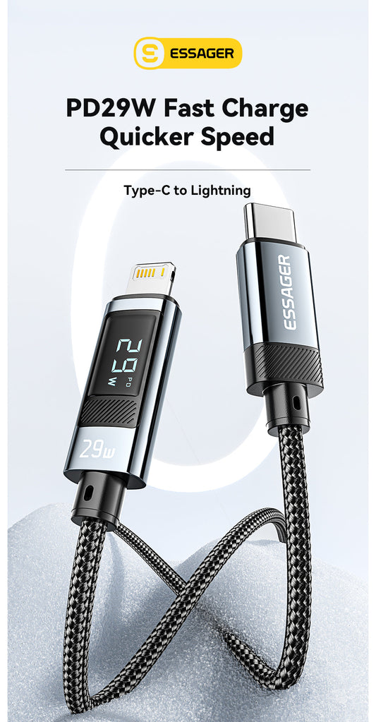 (Bundle)🔥Buy 1 Get 1 Free – Today Only！🔥Essager Haochen C-L 29W fast charging cable