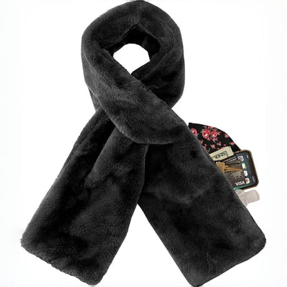 🎅Weihnachts-Sonderangebote 9,99 £!!⚡Über 50.000 verkauft!🧣Ultra-weicher Kunstfell-Schal zum Durchziehen mit versteckter Reißverschlusstasche