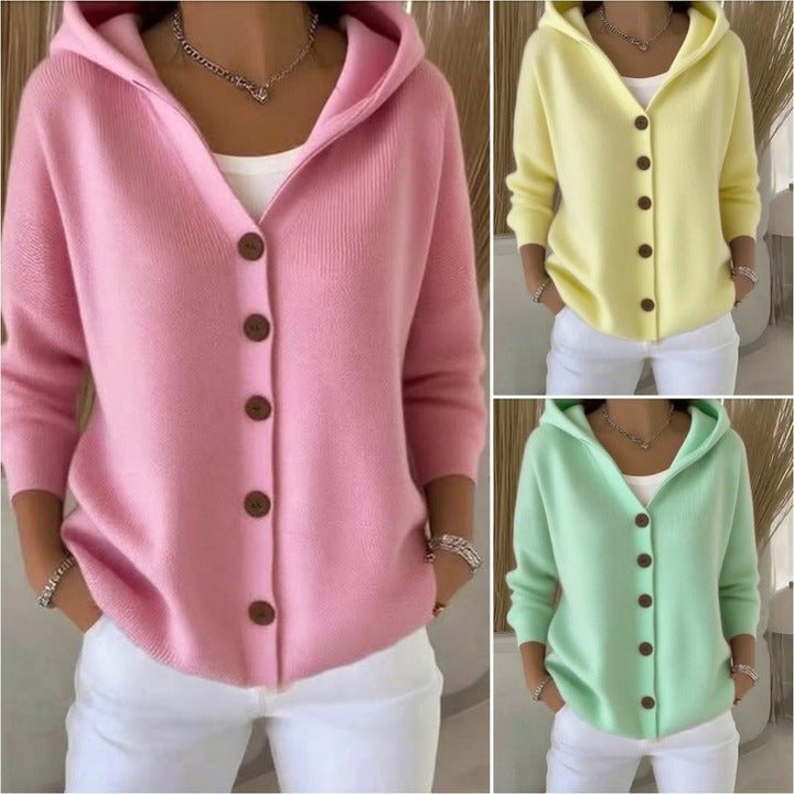 🔥LETZTER TAG SALE 50% RABATT🔥Damen Baumwoll Einfarbig Langarm Bequemer Lässiger Cardigan