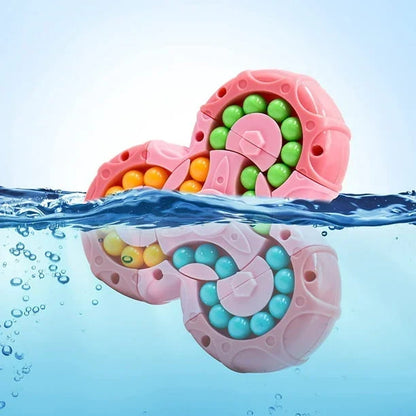 💥Extrem beliebtes Spielzeug💥Fidget Spinner + sechsseitiger rotierender Würfel 2-in-1, magisches Bohnen-Lernspielzeug