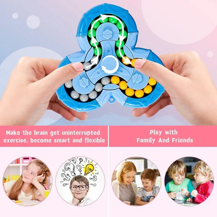 💥Extrem beliebtes Spielzeug💥Fidget Spinner + sechsseitiger rotierender Würfel 2-in-1, magisches Bohnen-Lernspielzeug