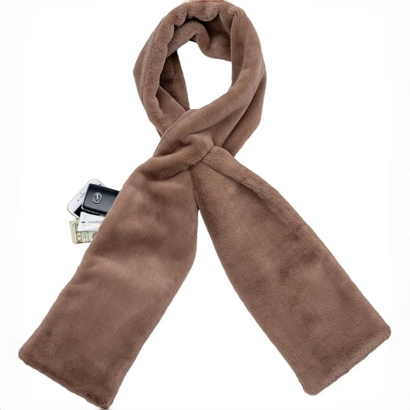 🎅Weihnachts-Sonderangebote 9,99 £!!⚡Über 50.000 verkauft!🧣Ultra-weicher Kunstfell-Schal zum Durchziehen mit versteckter Reißverschlusstasche