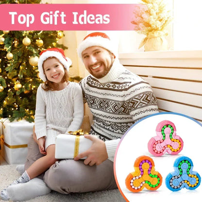 💥Extrem beliebtes Spielzeug💥Fidget Spinner + sechsseitiger rotierender Würfel 2-in-1, magisches Bohnen-Lernspielzeug