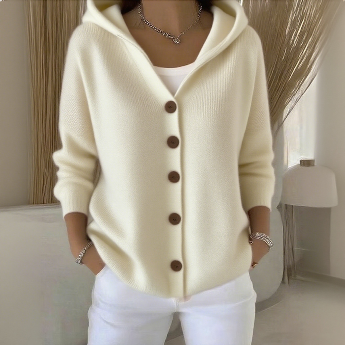 🔥LETZTER TAG SALE 50% RABATT🔥Damen Baumwoll Einfarbig Langarm Bequemer Lässiger Cardigan