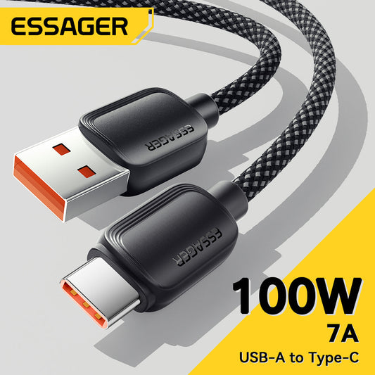 (Bundle)🔥Buy 1 Get 1 Free – Today Only！🔥Essager Weilan 100W A-C 7A Fast Charging Cable
