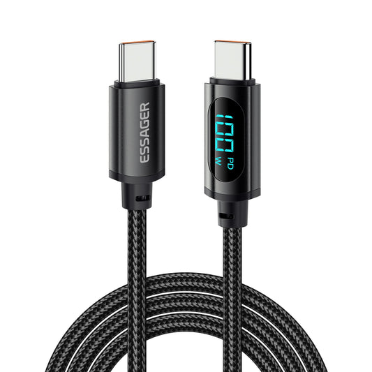 (Bundle)🔥Buy 1 Get 1 Free – Today Only！🔥Essager  X-yue LED USB 100W fast charging cable