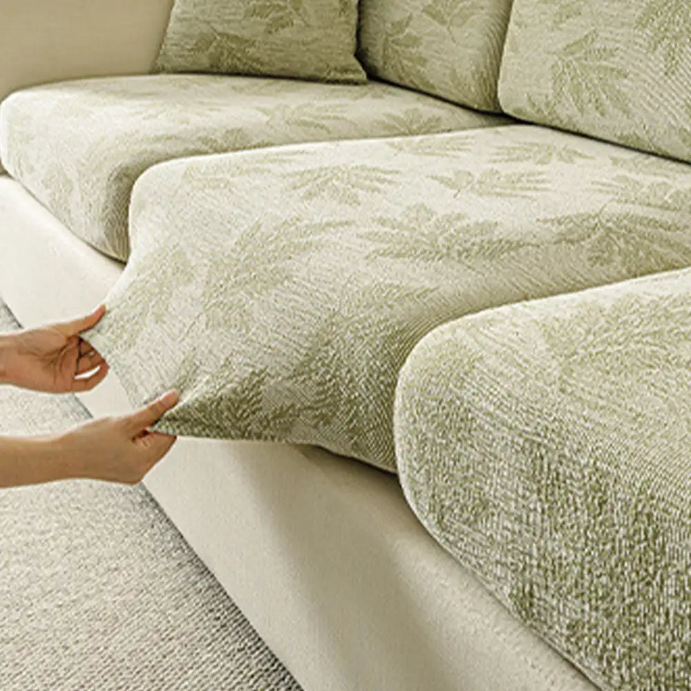 Elastischer Chenille-Sofaüberzug für Ecksofas, Ganzjahres-Schutz, kratzfest, vollflächig abdeckend, dehnbar