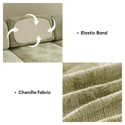 Elastischer Chenille-Sofaüberzug für Ecksofas, Ganzjahres-Schutz, kratzfest, vollflächig abdeckend, dehnbar