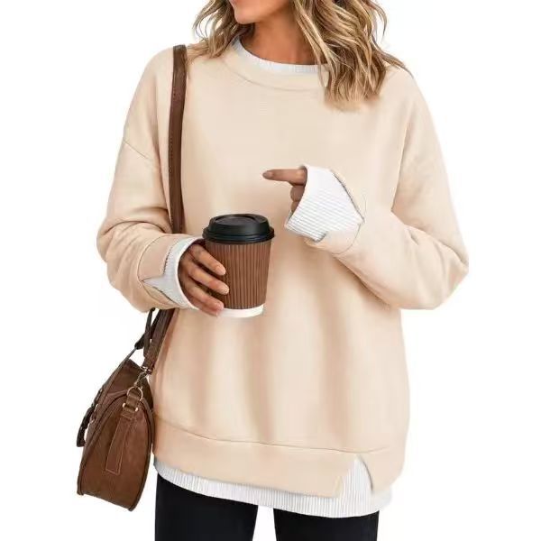 🥰Herbstangebot: 50 % RABATT!💛Damen-Sweatshirt in lockerem Zweiteiler-Look aus Kunstmaterial