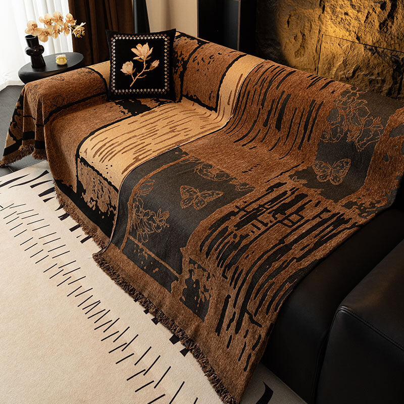 Vintage Chenille Kratzschutz-Sofaüberwurf Sofabezug