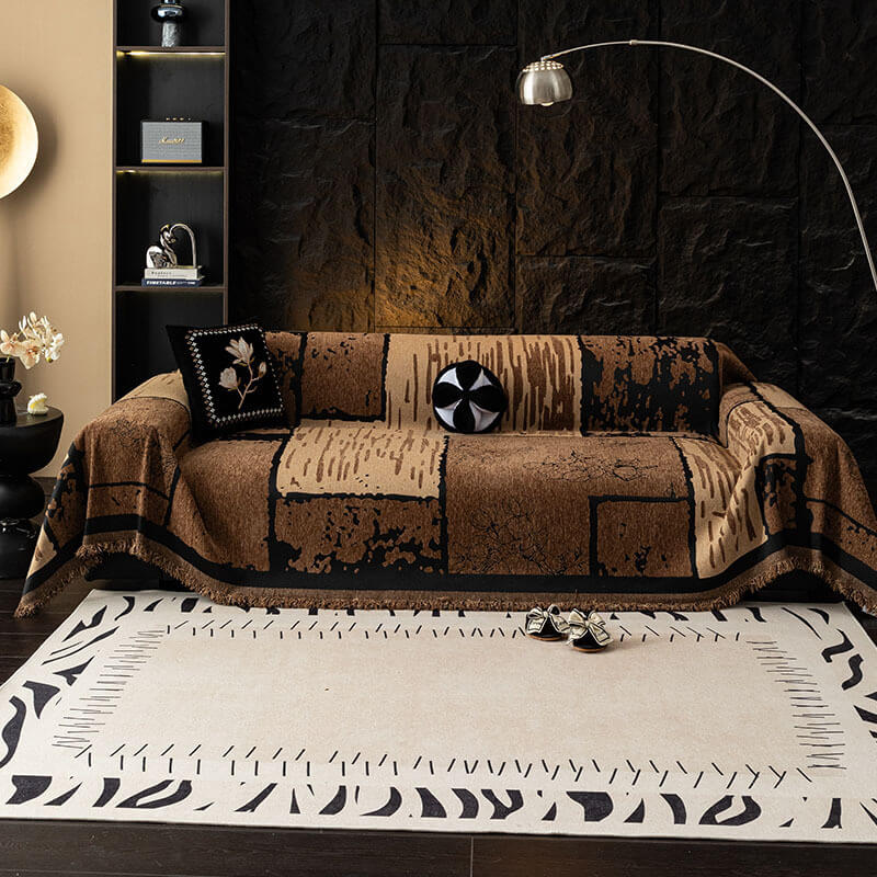 Vintage Chenille Kratzschutz-Sofaüberwurf Sofabezug