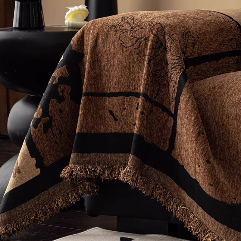 Vintage Chenille Kratzschutz-Sofaüberwurf Sofabezug