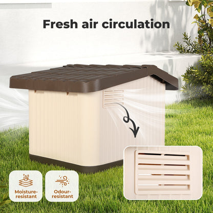 Pawz Plastic Dog Cage for Small Dogs Outdoor Weather-Resistant Kennel with Vent