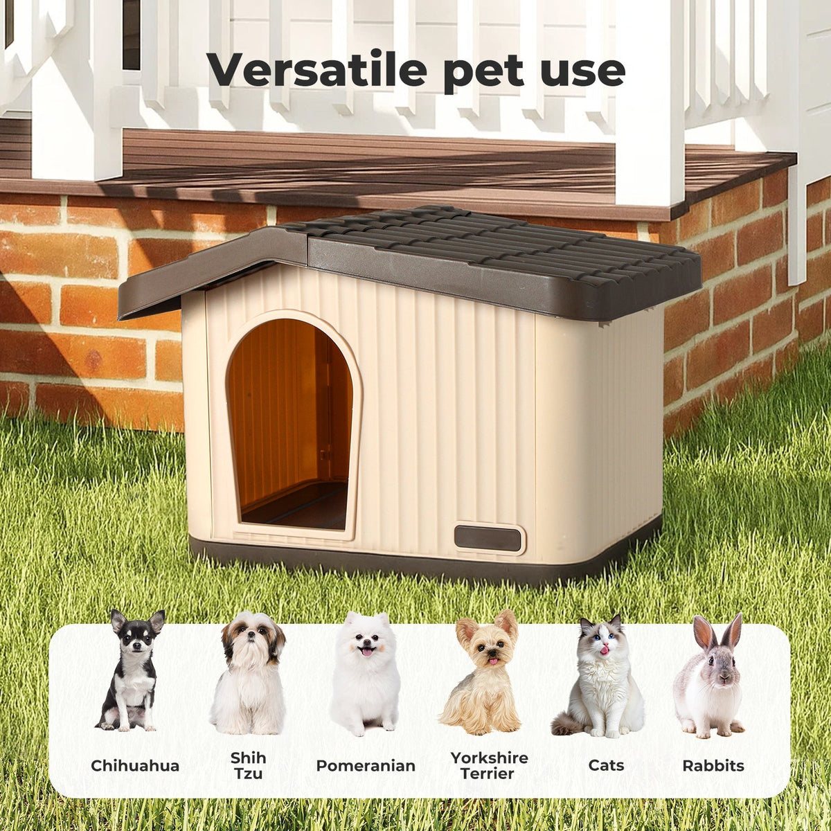 Pawz Plastic Dog Cage for Small Dogs Outdoor Weather-Resistant Kennel with Vent