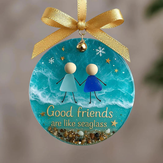 ⏳LAST DAY SALE 70% OFF!⏰Friendship Sea Glass Christmas Ornament🌊✨Shaped by Nature & Crafted by Hand💝