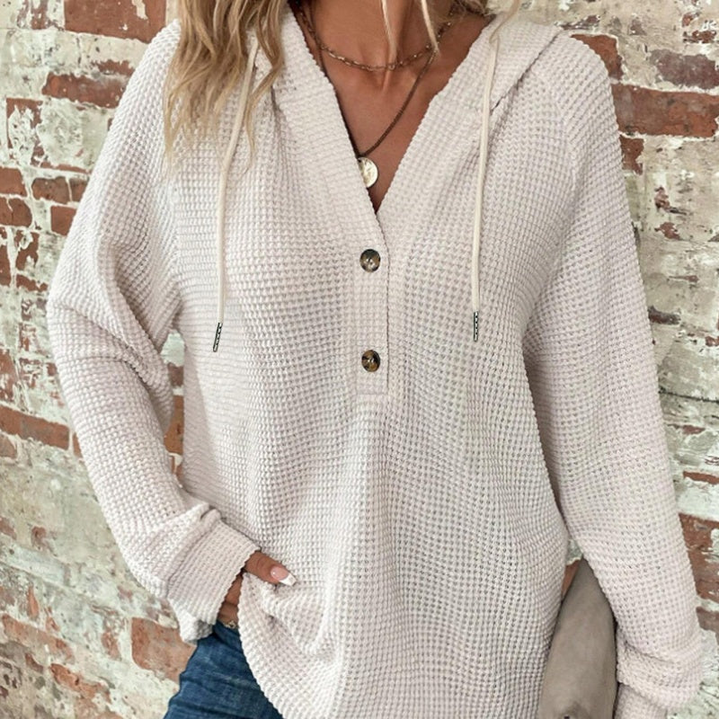 🍂Herbst-Specials🍂Trendiges einfarbiges Damen-Langarm-Oberteil mit Kapuze