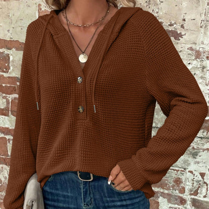🍂Herbst-Specials🍂Trendiges einfarbiges Damen-Langarm-Oberteil mit Kapuze
