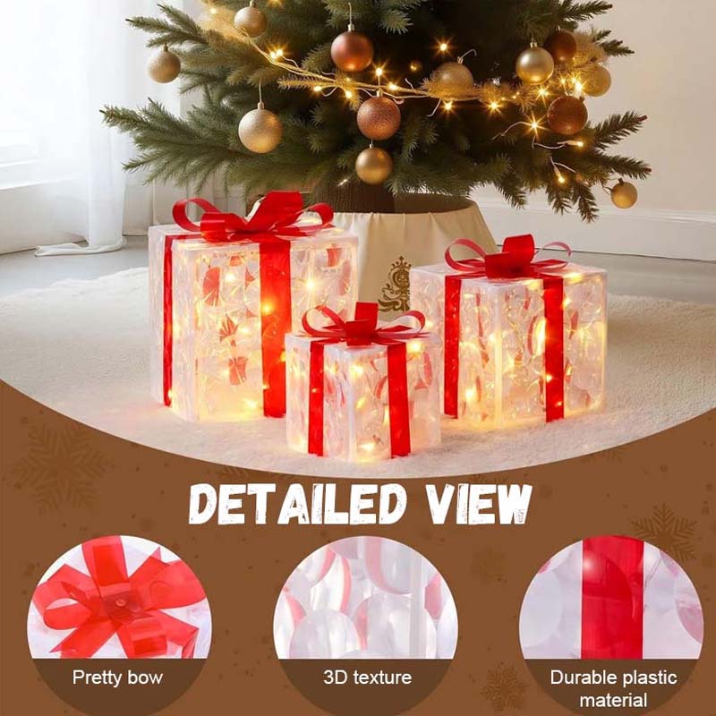 🎁Limited-Time 50% Off🎄Glowing Christmas Gift Box Decorations