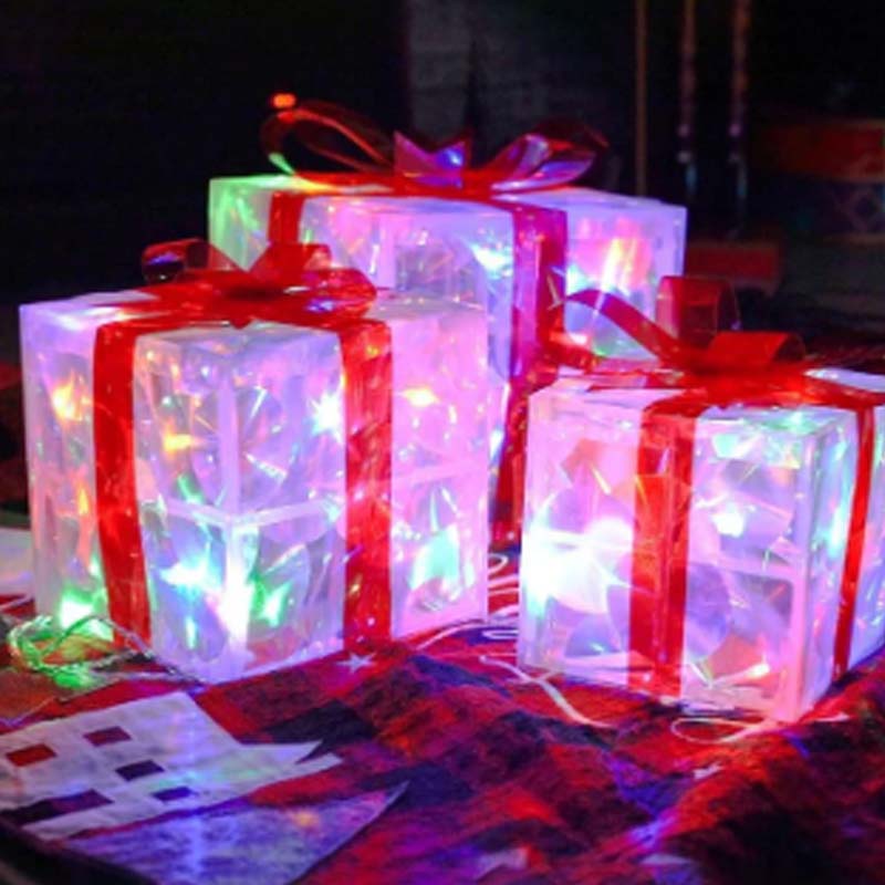 🎁Limited-Time 50% Off🎄Glowing Christmas Gift Box Decorations
