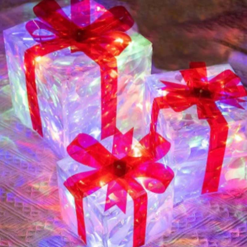 🎁Limited-Time 50% Off🎄Glowing Christmas Gift Box Decorations