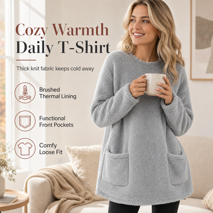 🍂50% RABATT☁️Warmer Damen-Langarmshirt mit Rundhalsausschnitt